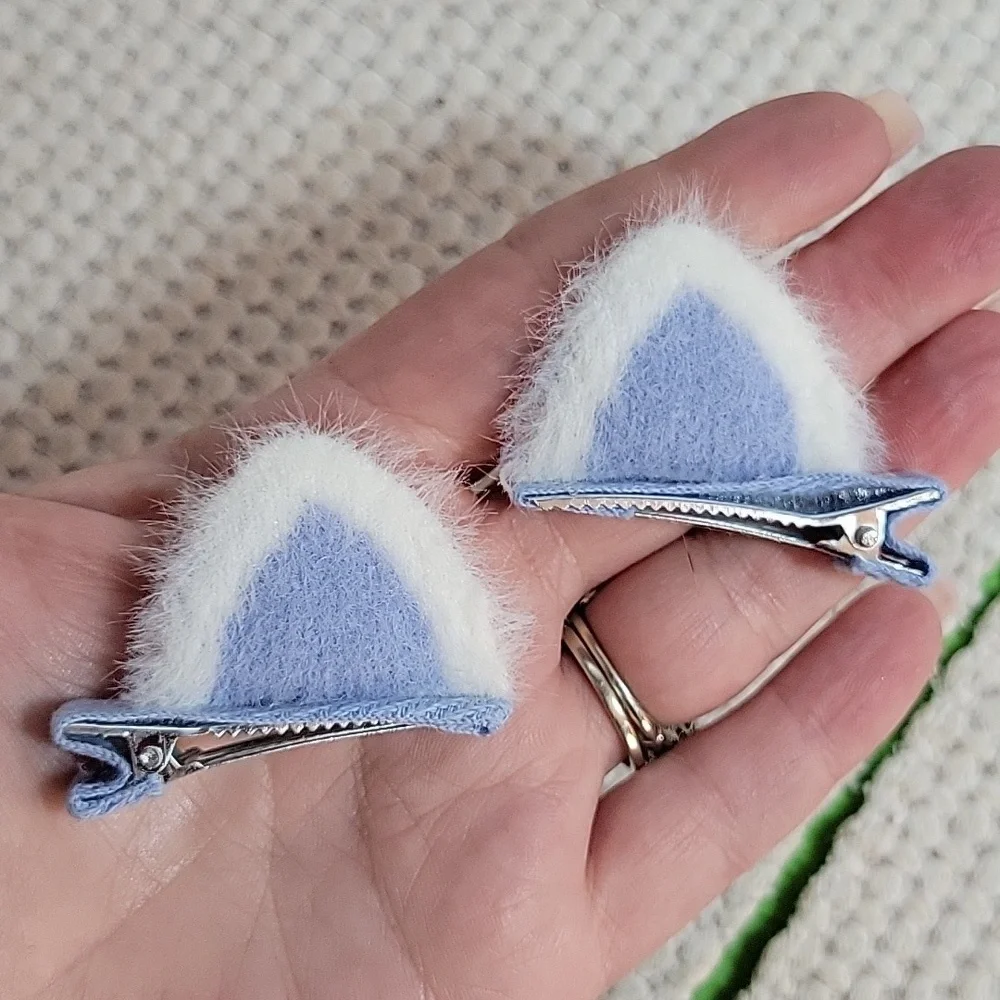 KAWAII CAT EAR HAIR CLIPS, Choice of Color